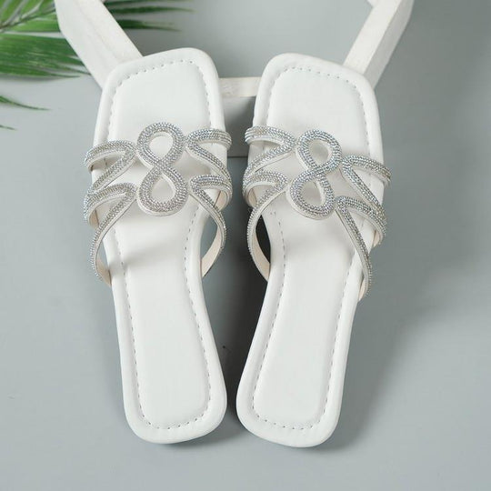 Damen Glitzernde Zehentrenner-Sandalen mit eleganter Schleifenverzierung R&B