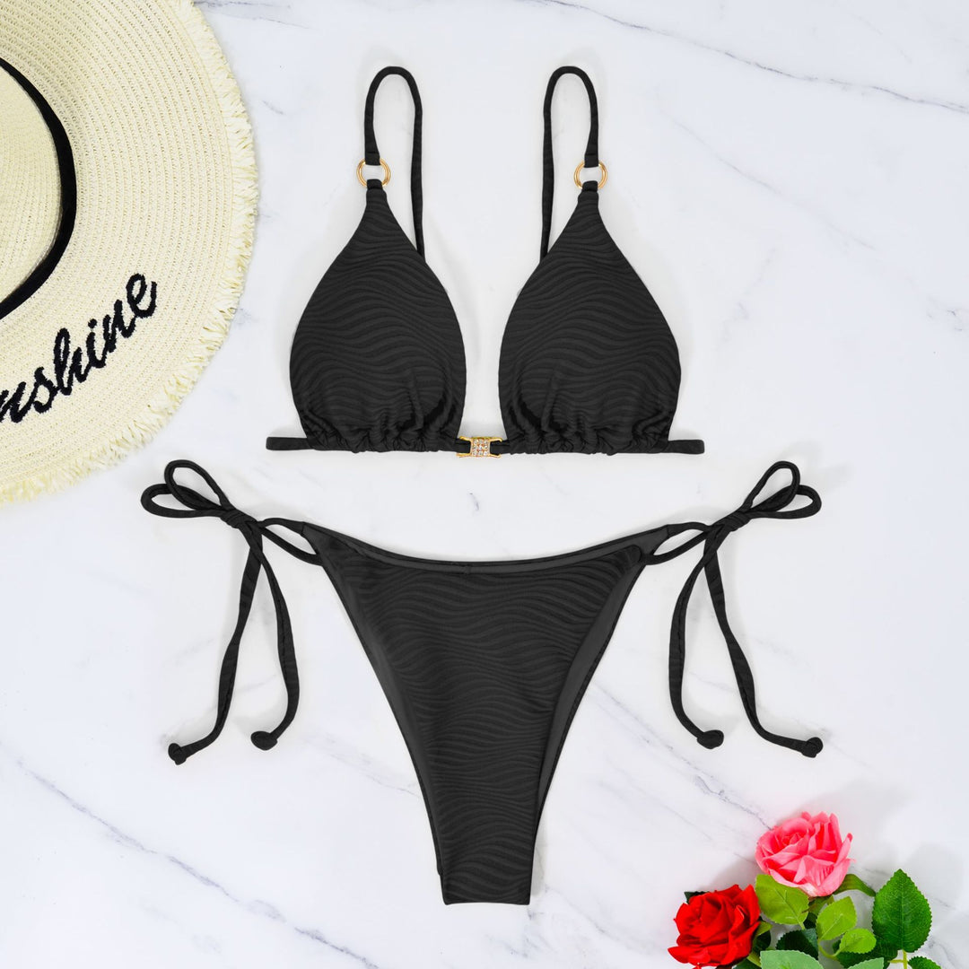 Damen Triangel-Bikini mit raffinierten Ringen R&B