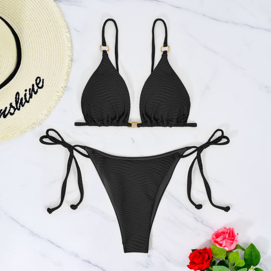 Damen Triangel-Bikini mit raffinierten Ringen R&B