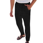 Herren lässige Leinenhose mit elastischem Bund und praktischen Seitentaschen R&B