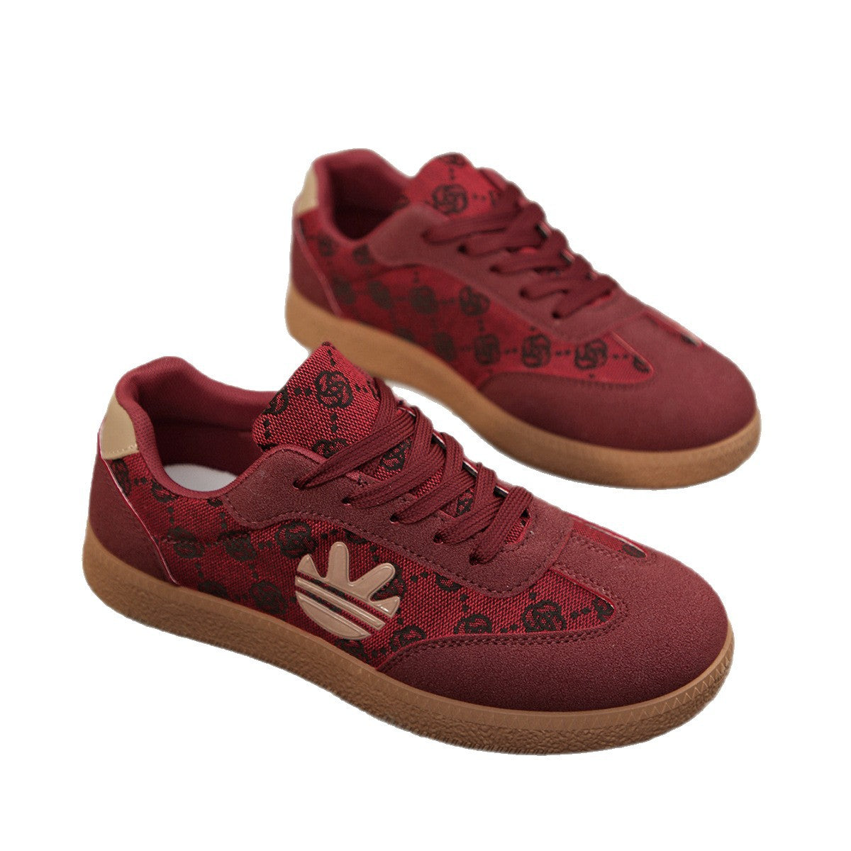 Damen Sportliche Sneakers mit bequemer samtiger Oberfläche und trendigem Grafikdesign R&B