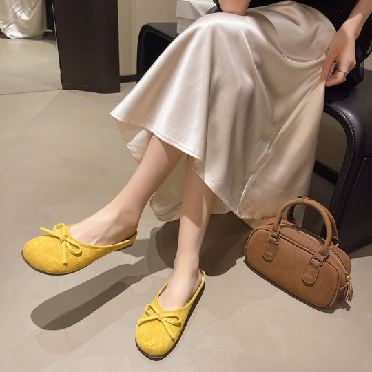 Damen elegante Slipper mit dekorativer Schleifenverzierung R&B