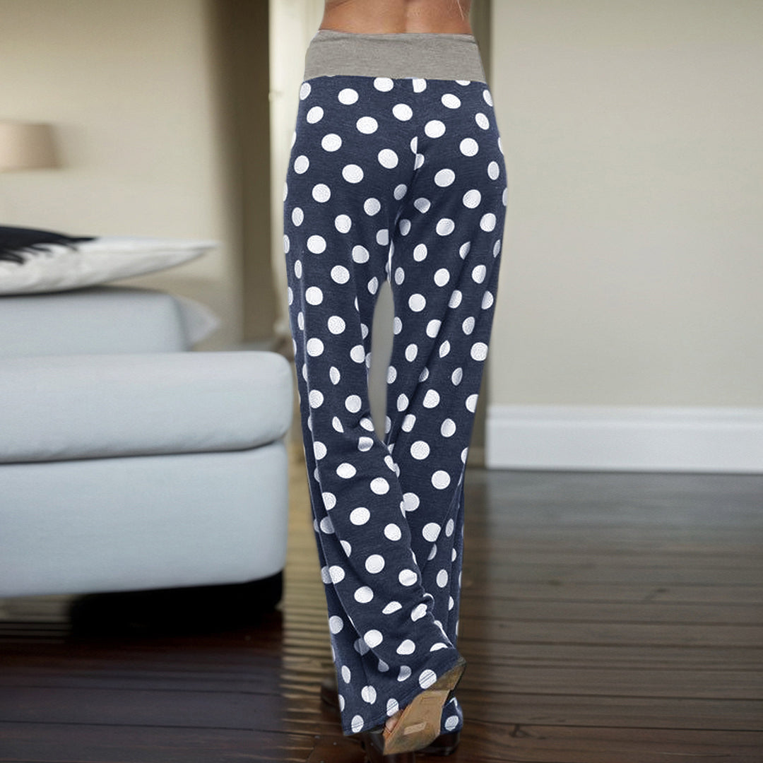Damen Freizeithose mit modischem Punktedesign und elastischem Bund R&B