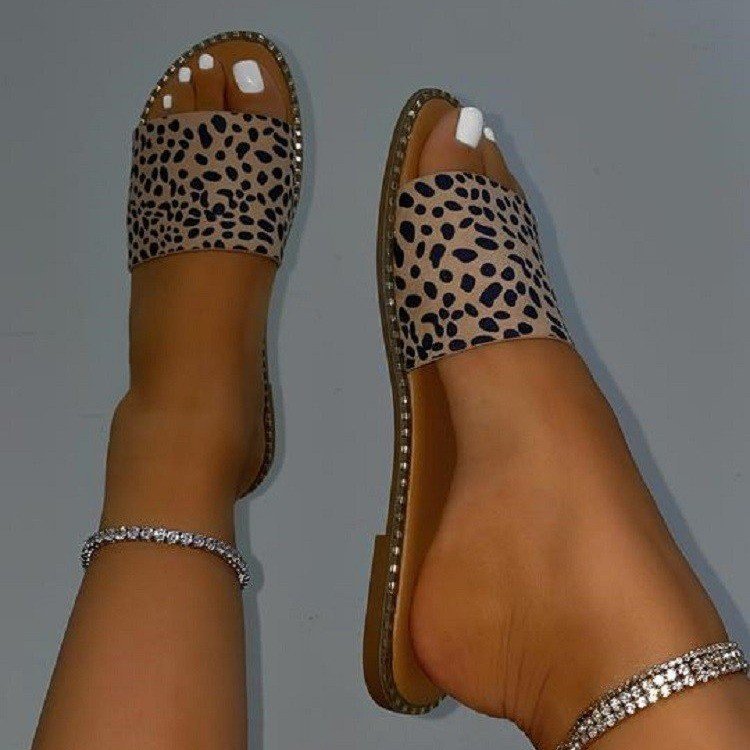 Damen Komfortable Slides mit eleganter Kettenverzierung R&B