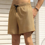 Herren nan zweilagige Schwimmshorts mit innerer Kompressionshose und seitlicher Smartphone-Tasche R&B