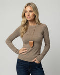 Schicker taillierter Damen Strickpullover in KaffeR&Braun für den Herbstlook