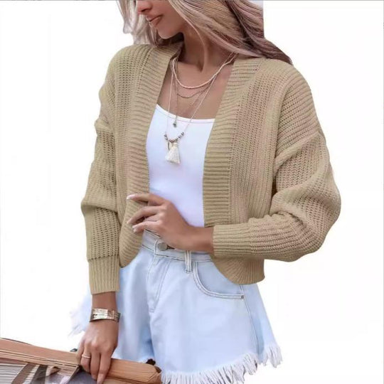 Damen lässiger Strickpullover mit überschnittenen Schultern und weitem Schnitt R&B