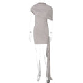 Damen elegantes asymmetrisches Minikleid mit Wickel-Design und raffinierten Rüschendetails R&B