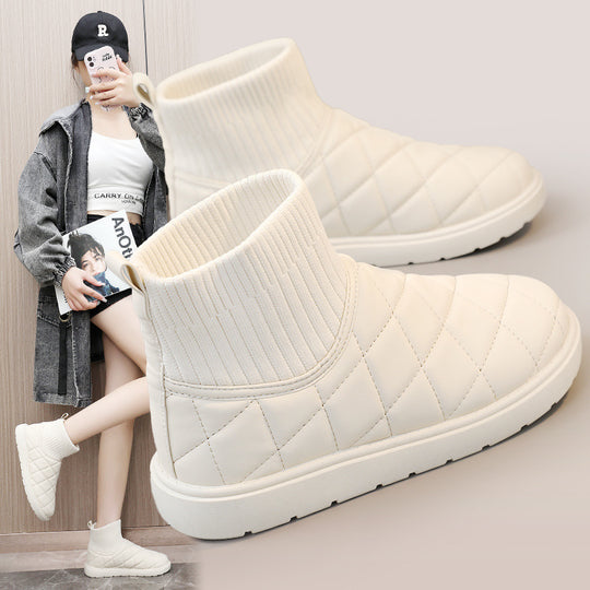 Damen modische Winterstiefel mit warmem Innenfutter und rutschfester Sohle R&B