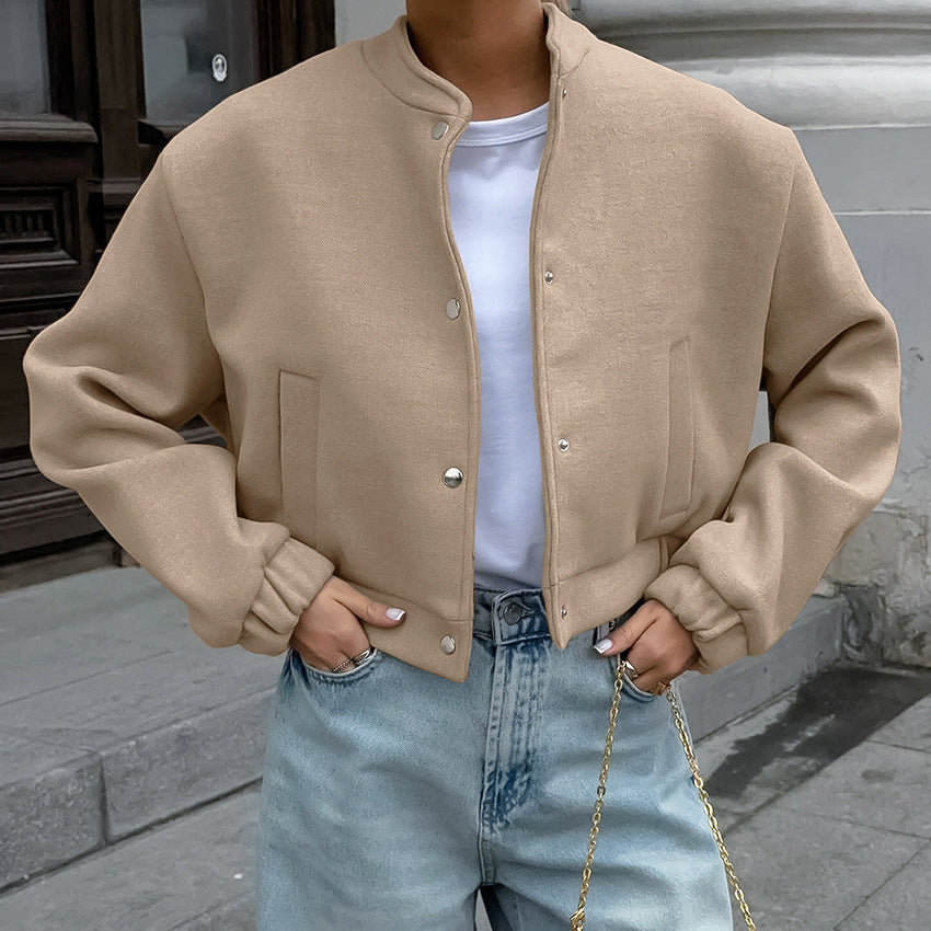 Damen sportliche cropped Jacke mit praktischen Taschen und hochwertigem Material R&B