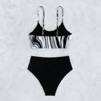 Damen Bikini-Set mit elegantem Wellenmuster R&B