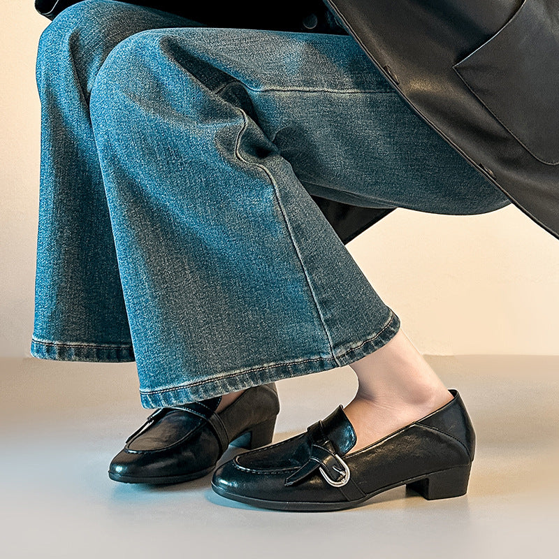 Damen Elegante Mokassins mit modischem Schnallen-Detail R&B