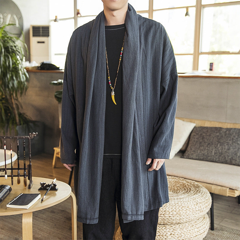 Herren lässige Kimono-Jacke mit elegantem Schnitt und weichem GewR&Be R&B
