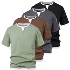Herren Kurzarmshirt mit modernem Stehkragen R&B