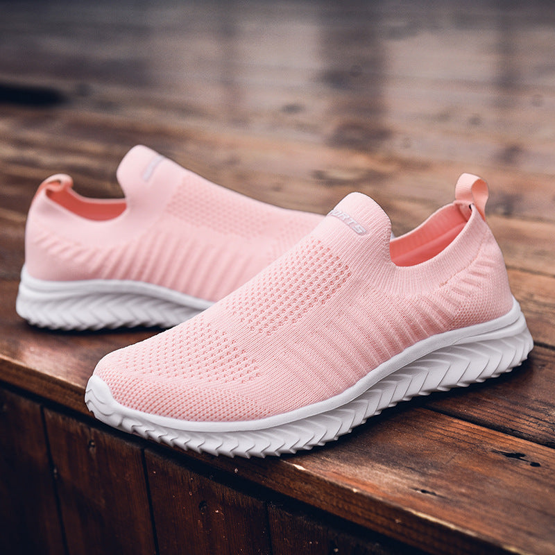 Damen Bequeme Slip-On Freizeitschuhe mit elastischem Strickoberteil R&B