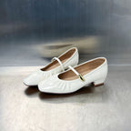 Damen elegante Ballerinas mit dekorativem Riemen und hohem Glanzfinish R&B