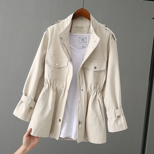 Damen Praktische Freizeitjacke mit verstellbarem Bund und Taschen R&B