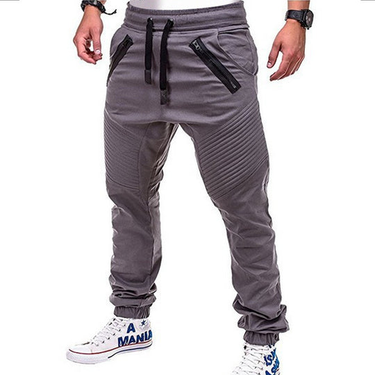 Herren modische Jogginghose mit elastischem Bund und seitlichen Reißverschlusstaschen R&B