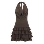 Damen Trägerkleid mit voluminösem Rüschensaum und eleganter Drahtführung R&B