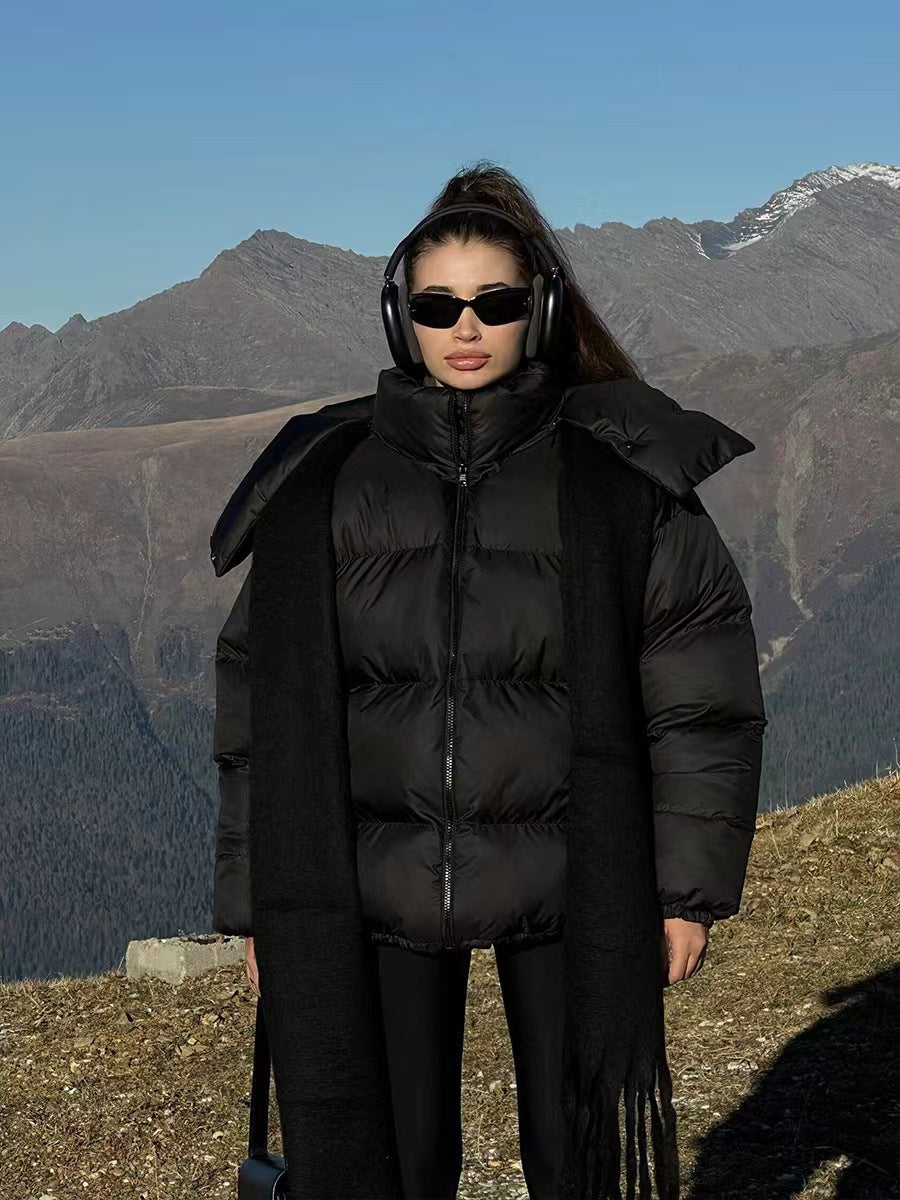 Damen gefütterte Outdoor-Jacke mit hochgeschlossenem Kragen und gestepptem Design R&B