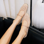Damen Glitzernde Ballerinas mit verstellbarem Riemen und funkelnden Akzenten R&B