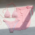 Damen Badeanzug-Set mit Spitzen-Details und schickem Wickelrock R&B