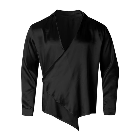 Damen Satin-Wickelbluse R&B