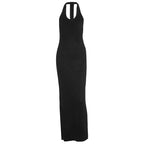 Damen Elegantes Maxikleid mit Halterneck und figurbetontem Schnitt R&B