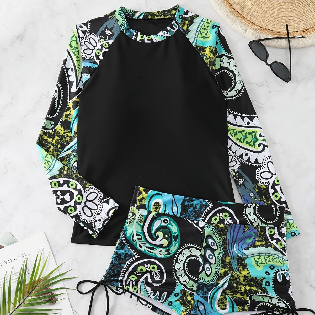 Damen Rashguard mit kurzen Badeshorts R&B