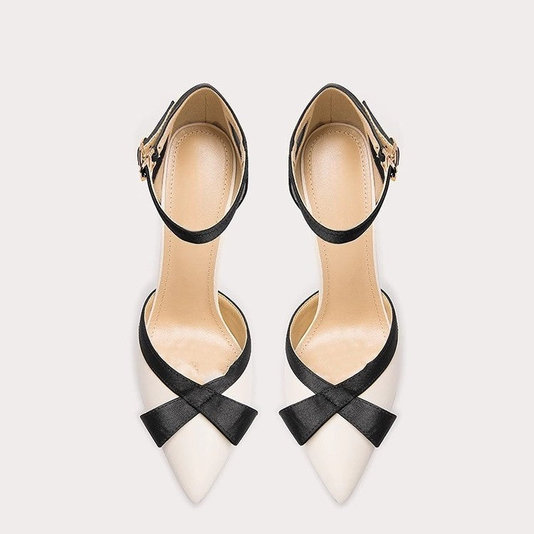 Damen elegante Slingback-Pumps mit zierlichem Schleifendetail R&B