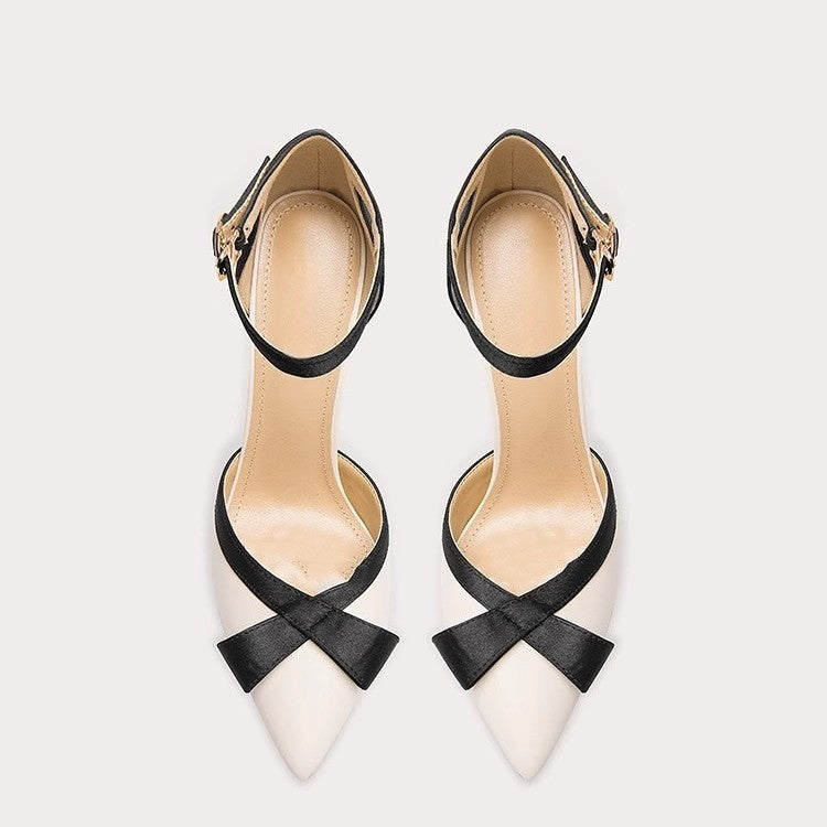 Damen elegante Slingback-Pumps mit zierlichem Schleifendetail R&B