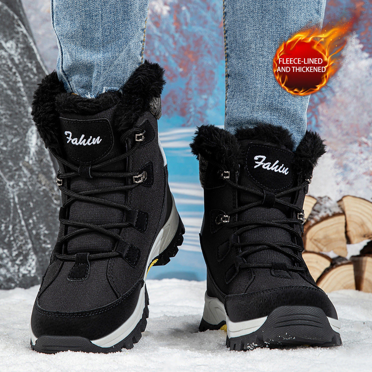Damen Fleecegefütterte Winterstiefel R&B
