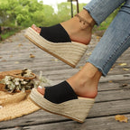 Damen Wedge-Sandaletten mit weichem Obermaterial und bequemer Sohle R&B