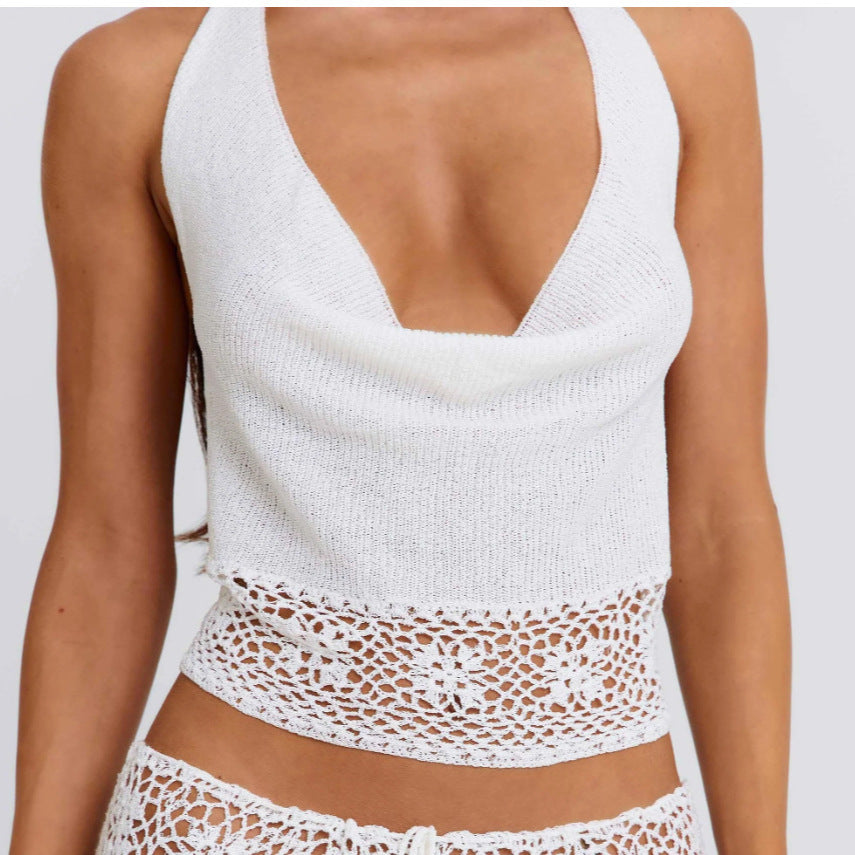 Damen luftiges Stricktop und Maxikleid Set R&B