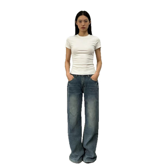 Damen Weit geschnittene Jeans mit entspannter Passform
