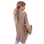 Damen Grobstrickjacke mit offener Front und lässigen Ärmeln R&B