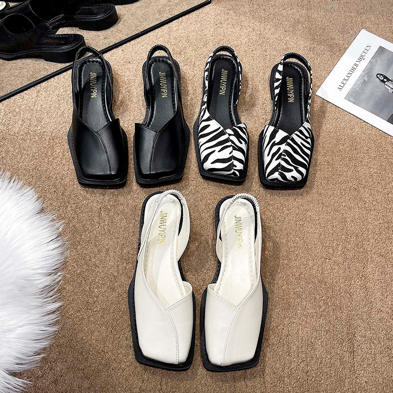 Damen Elegante Riemchen-Sandalen mit quadratischer Zehenpartie und flexibler Sohle R&B