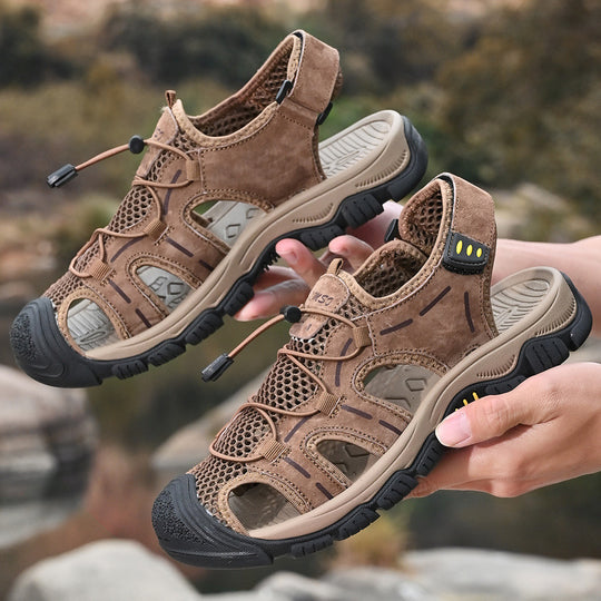 Damen Atmungsaktive Trekking-Sandalen mit stoßdämpfendem Fußbett und verstellbarem Schnellschnürsystem R&B