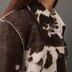 Damen Steppjacke im Cowprint Design mit klassischem Schnitt R&B