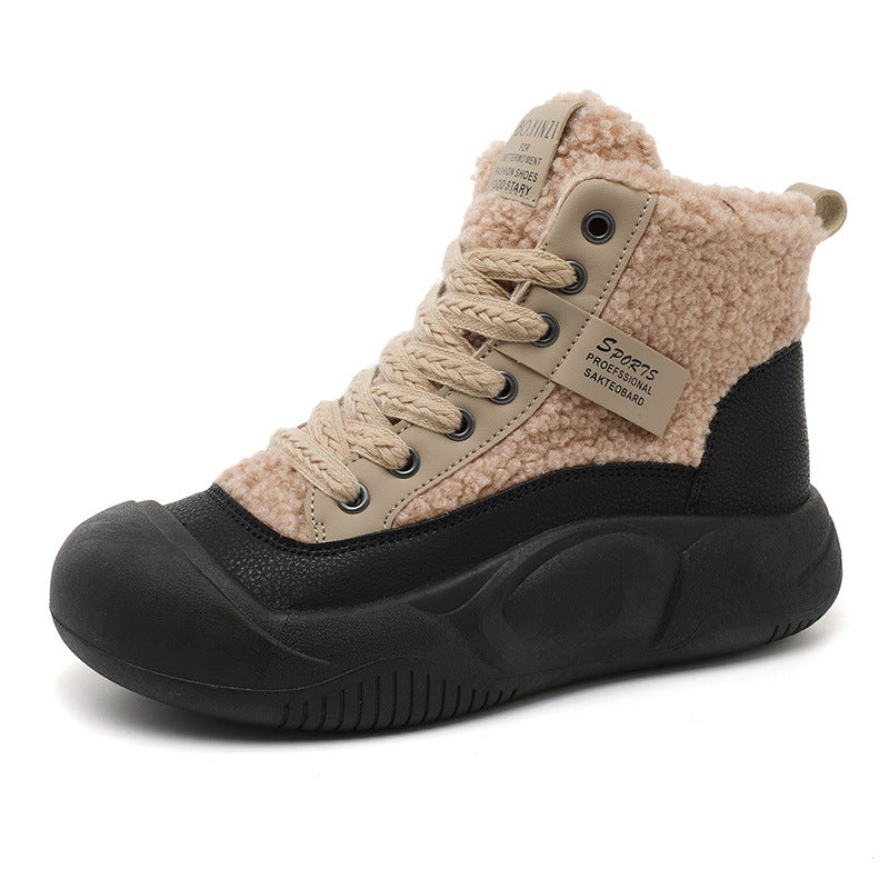 Damen warme High-Top Stiefel mit kuscheligem Innenfutter und rutschfester Sohle R&B