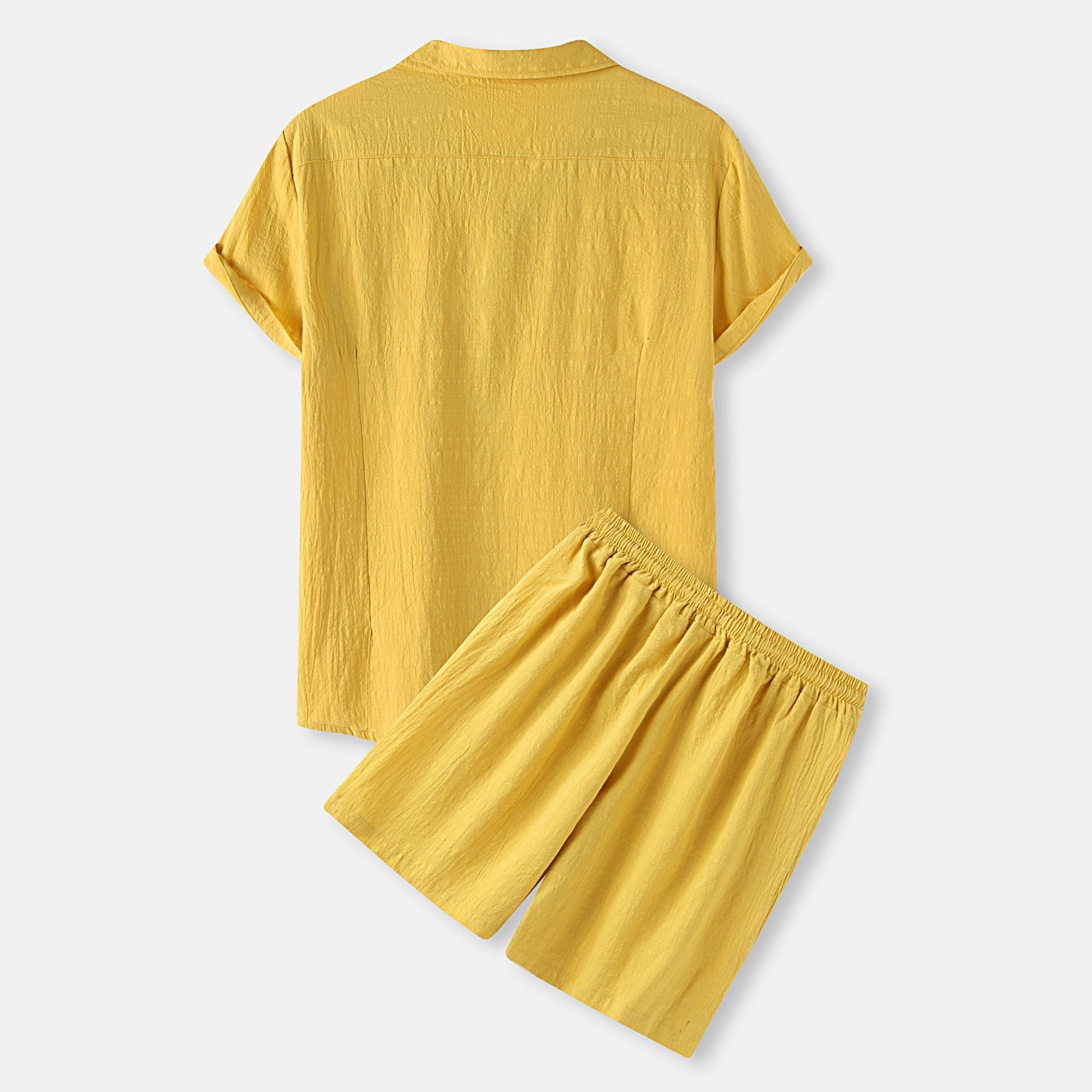 Damen Pyjama-Set aus leichtem, atmungsaktivem Stoff mit knöpfbarem Oberteil und elastischem Bund