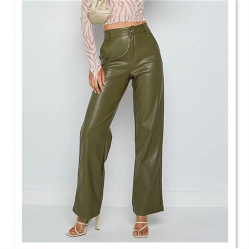 Damen Hochwertige Kunstleder-Hosen R&B