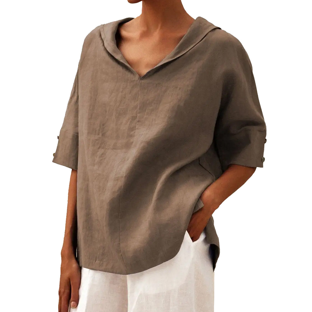 Damen Lässige Bluse mit floralem Muster und modernem Kragen R&B