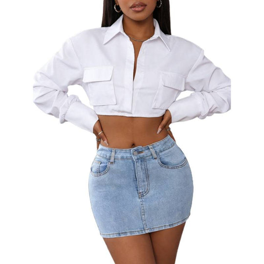 Damen Denim Minirock mit eleganten Schnürdetails R&B