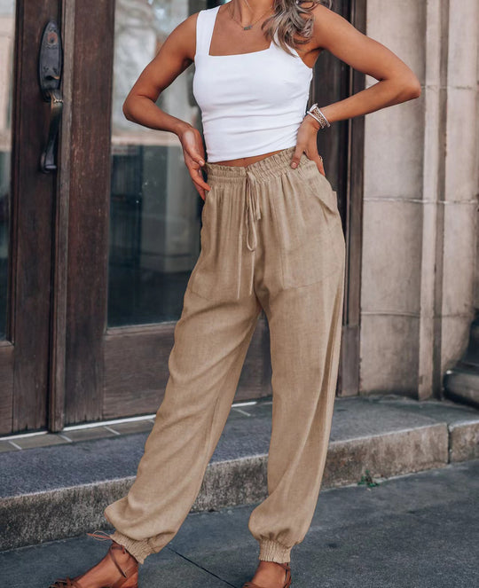 Damen Bequeme Freizeithose mit Gummizug R&B