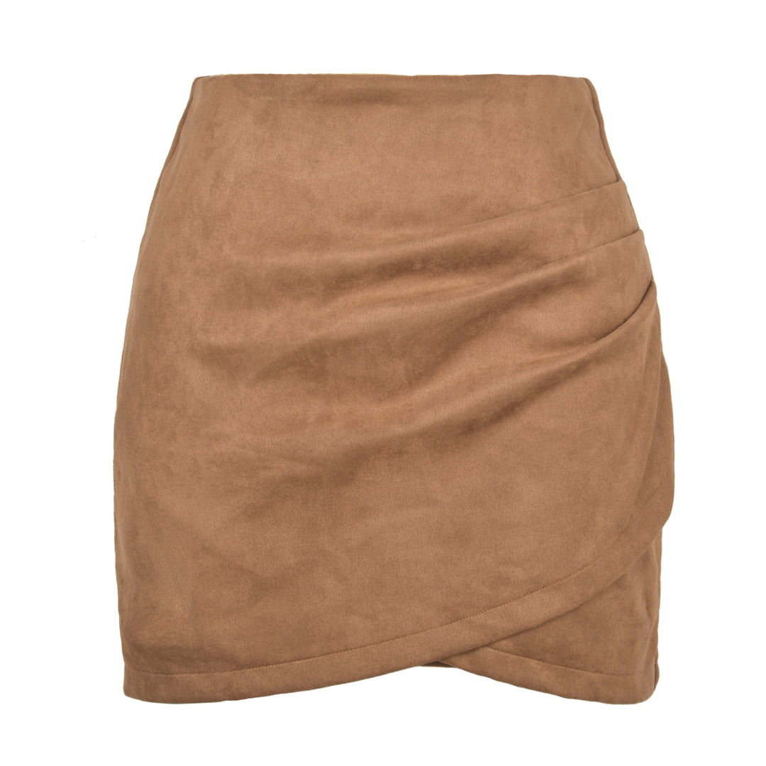 Damen High-Waist Wickelrock aus samtigem Mikrofaser R&B
