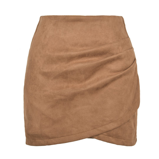Damen High-Waist Wickelrock aus samtigem Mikrofaser R&B