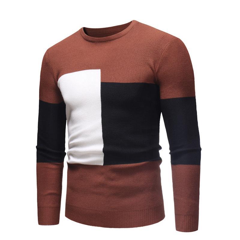 Herren Designer Pullover mit modernem Blockmuster R&B