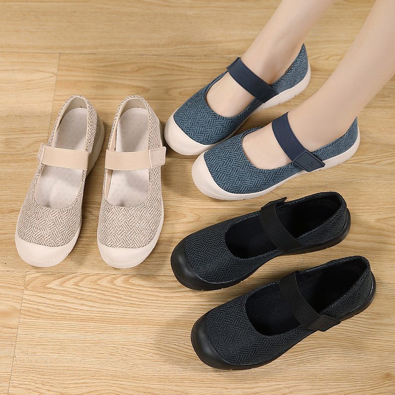 Damen Bequeme Ballerina-Schuhe mit verstellbarem Riemen