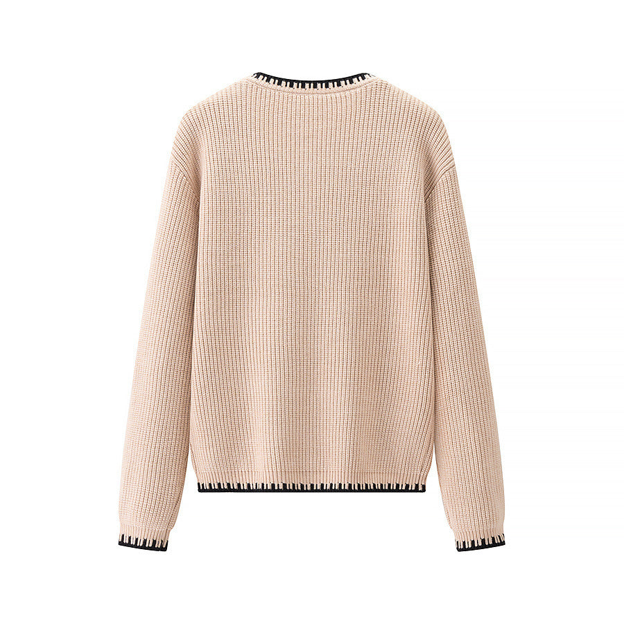 Damen Strickjacke mit feiner Rippstruktur und modischem Kontrastabschluss R&B